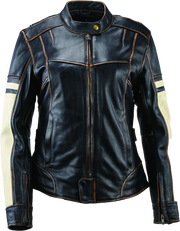River Road Dame Vintage Leather Jacket Black Womens - Medium - 094389