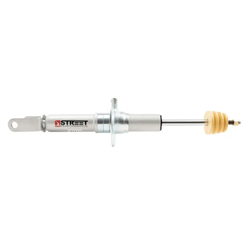 Silver shock absorber with yellow bump stop for classic 4WD street performance upgrade