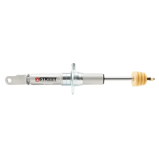 Silver shock absorber with yellow bump stop for classic 4WD street performance upgrade