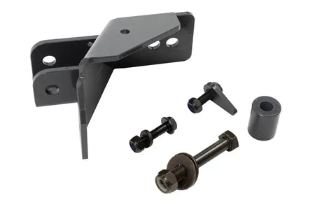 Black metal bracket and fasteners for rear drop pro coil spring set on Ram 1500