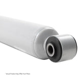 White shock absorber for trail performance on Silverado Sierra Tahoe Suburban trucks