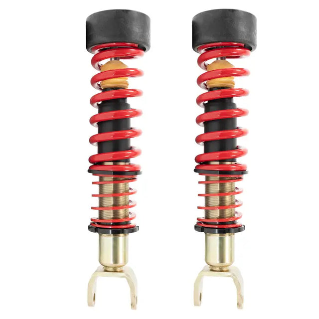 Two red Belltech coilover kits for 2019+ Ram 1500 2WD/4WD, upgrade your ride