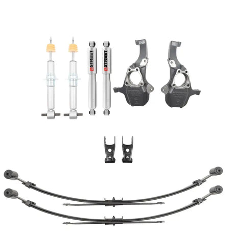 Belltech LOWERING KIT 2019 + GM Silverado/Sierra 1500 2WD/4WD -2-4in F / -4in R w/ Street Perf Shocks - Truck &