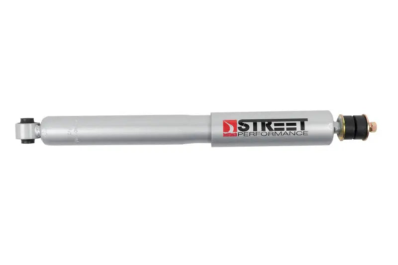Silver shock absorber for Belltech lowering kit on 2019+ Ram 1500 lowered truck