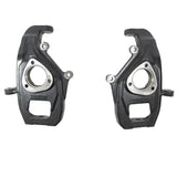 Two black metal steering knuckles for Belltech lowering kit on 2019+ Ram 1500
