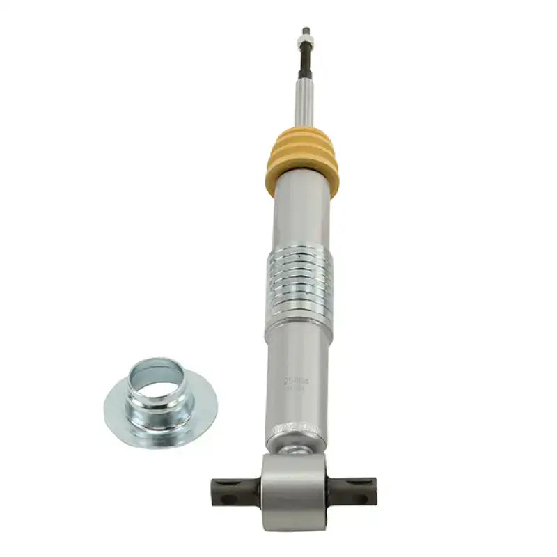 Belltech Street Performance Lowering Front Strut for 2014+ Silverado/Sierra, height adjustable from -2 inches to +2 inches, showcasing chrome piston rod and Teflon seals for premium performance.