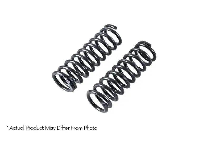 Two black coil springs from Belltech Muscle Car Spring Set for 67-72 Chevelle Malibu