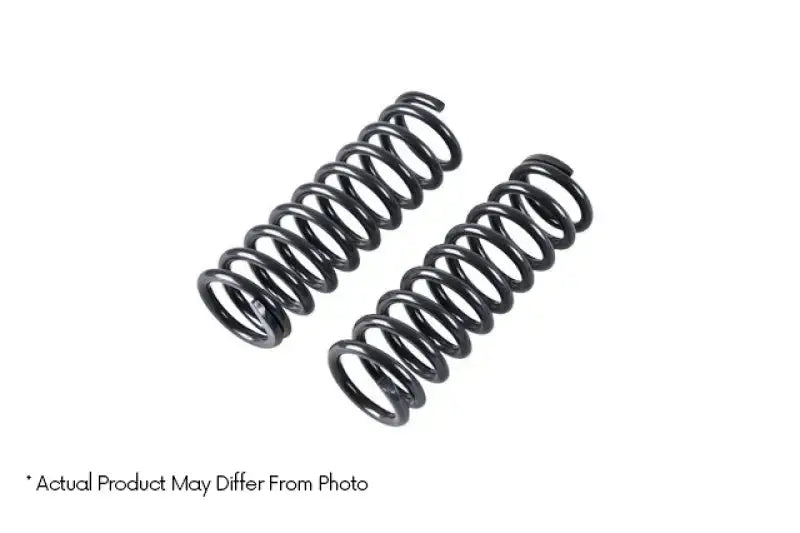 Two black coil springs from Belltech Muscle Car Spring Set for 78-88 El Camino Malibu