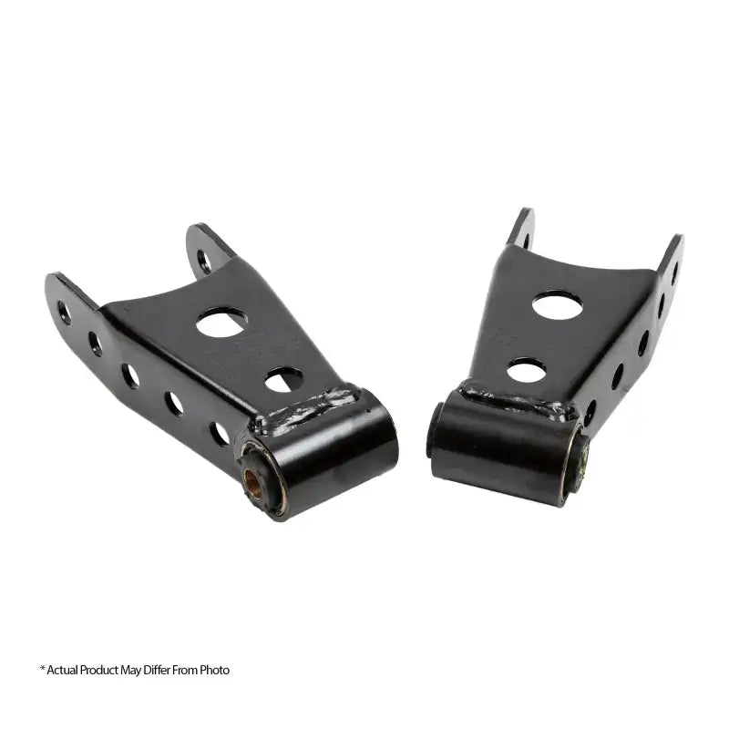 Belltech SHACKLE KIT FITS 2.5inch LEAF SPRG, lowering shackle kit for trucks, powdercoated heavy gauge steel, OEM quality vulcanized rubber bushings, 88-18 Chevrolet Silverado/Sierra, 92-99 Tahoe/Yukon/Suburban, 94-01 Dodge Ram 1500, 97-03 Ford F150.