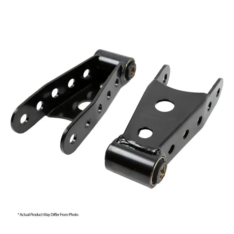 Belltech Shackle Kit 2.5 inch Leaf Spring Lowering, Powdercoated Heavy Gauge P&O Steel, OEM Quality Vulcanized Rubber Bushings.