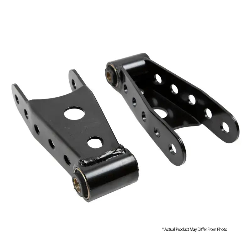 Belltech SHACKLE KIT 2.5 inch Leaf Spring Lowering for Chevrolet, Dodge, Ford. High-quality, powder-coated steel with OEM rubber bushings for superior fit and durability.