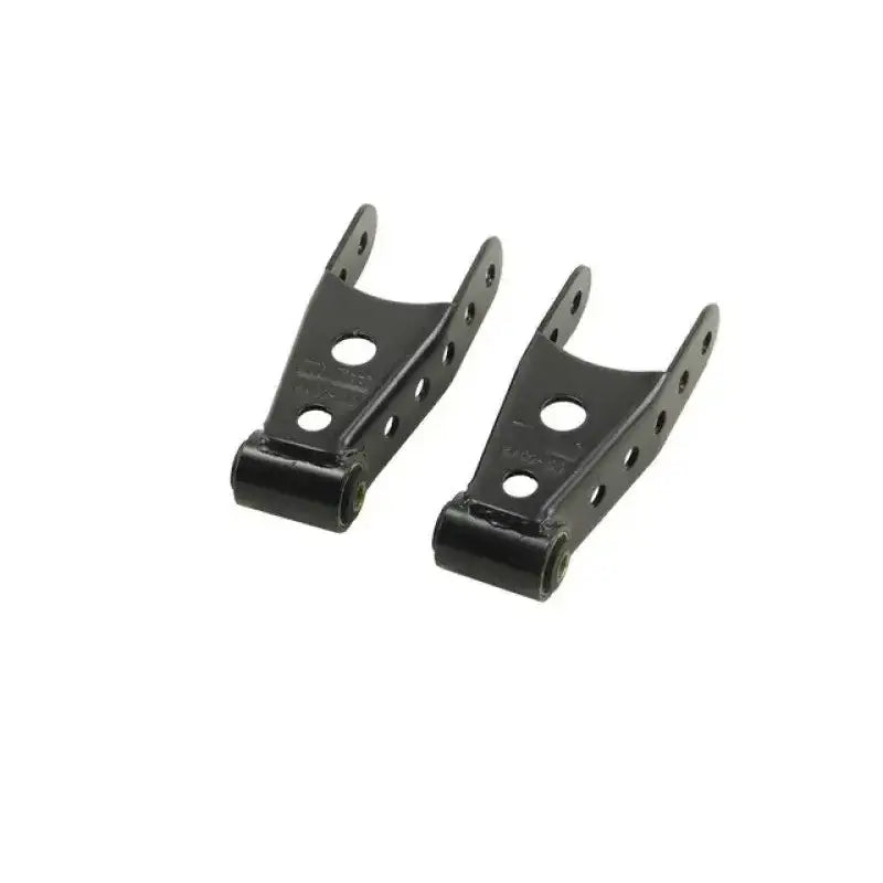 Belltech SHACKLE KIT for 2.5-inch Leaf Spring - sturdy, powder-coated heavy gauge steel with OEM quality vulcanized rubber bushings for a perfect fit.