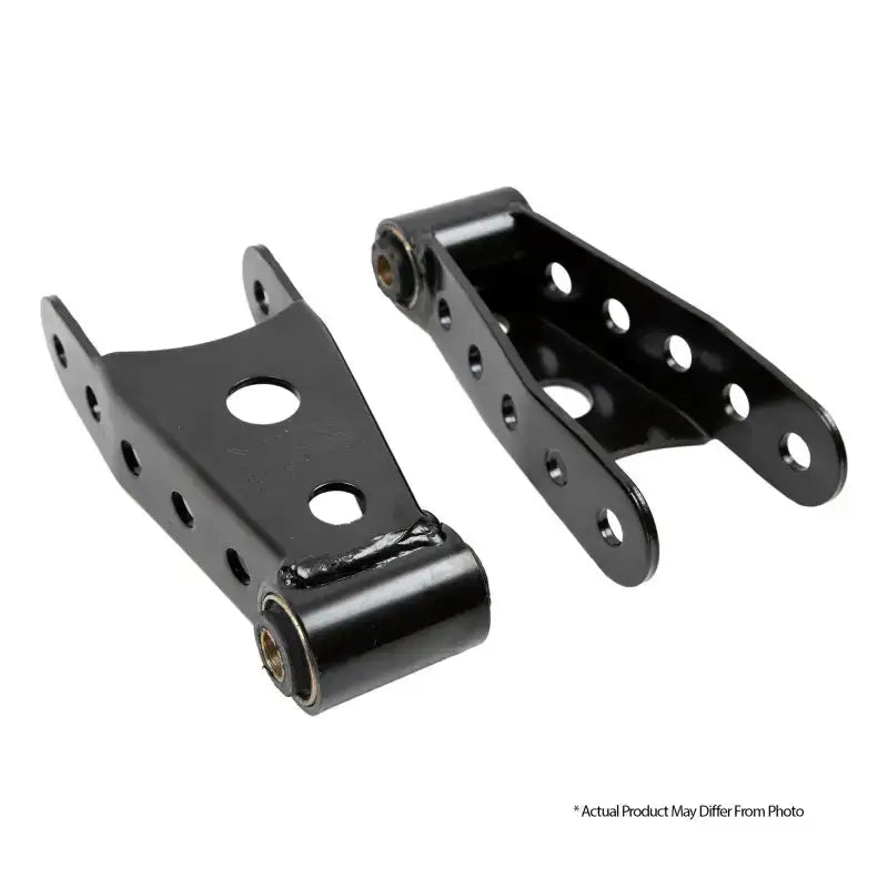 Belltech SHACKLE KIT 2.5 inch Leaf Spring Lowering for Chevrolet, Dodge, Ford. High-quality, powder-coated steel with OEM rubber bushings for superior fit and durability.