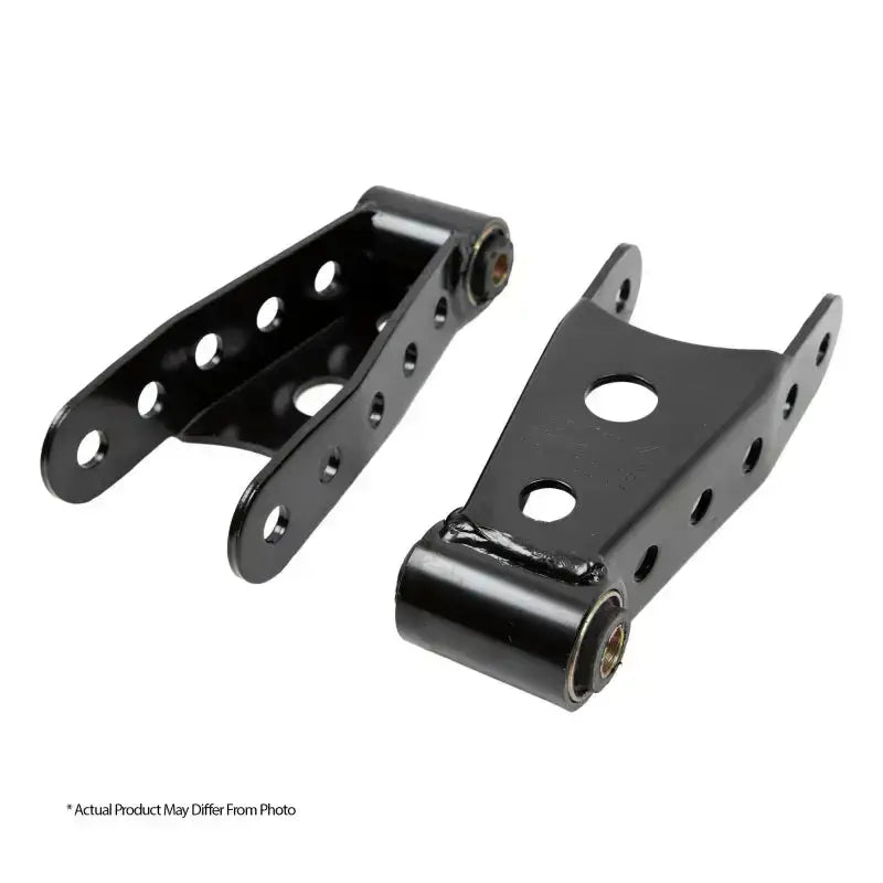 Belltech Shackle Kit 2.5 inch Leaf Spring Lowering, Powdercoated Heavy Gauge P&O Steel, OEM Quality Vulcanized Rubber Bushings.