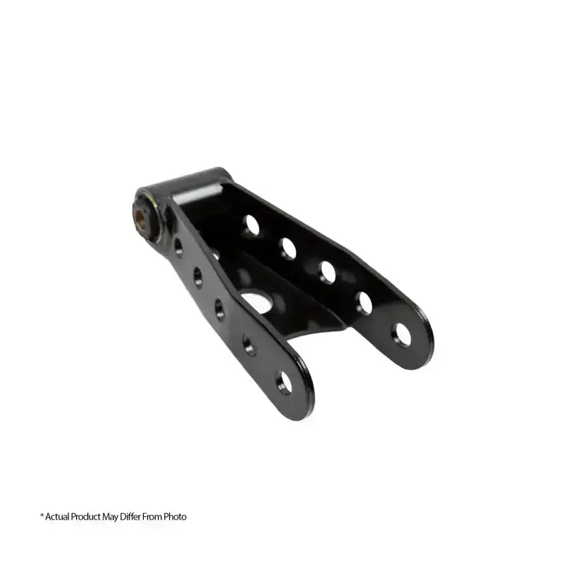 Belltech SHACKLE KIT lowering 2.5 inch leaf spring for Chevrolet, GMC, Dodge, and Ford trucks. Powder-coated, heavy gauge steel with vulcanized rubber bushings.