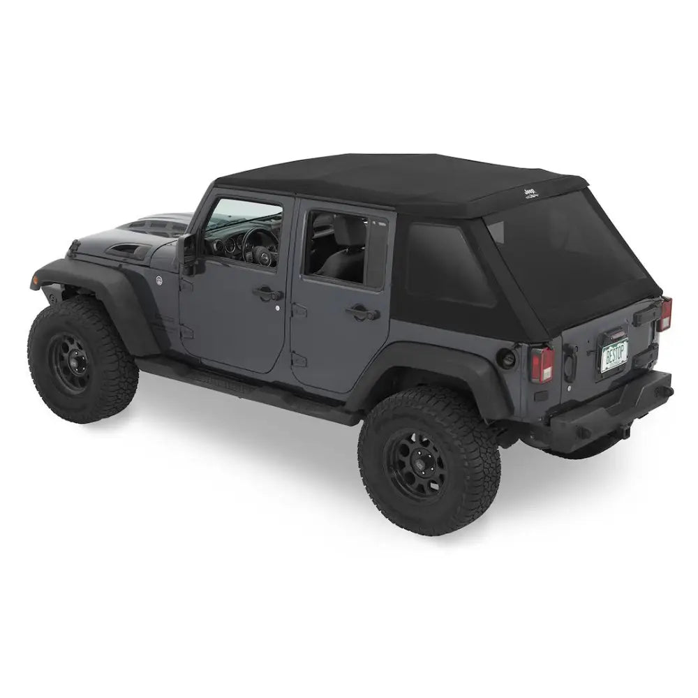 Bestop Limited Lifetime Warranty Soft Top 54423-17 - Jeep Branded Trektop JK