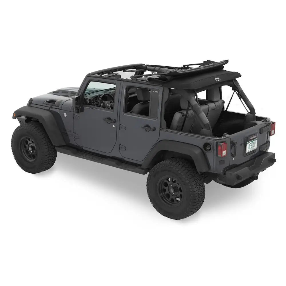 Bestop Limited Lifetime Warranty Soft Top 54423-17 - Jeep Branded Trektop JK