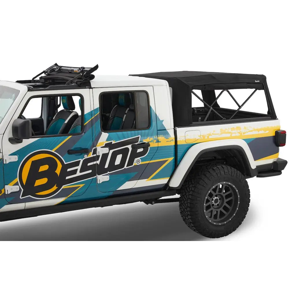 Bestop Fully Integrated Bow System Truck Cap 77326-17 - Black Supertop- Bed Top
