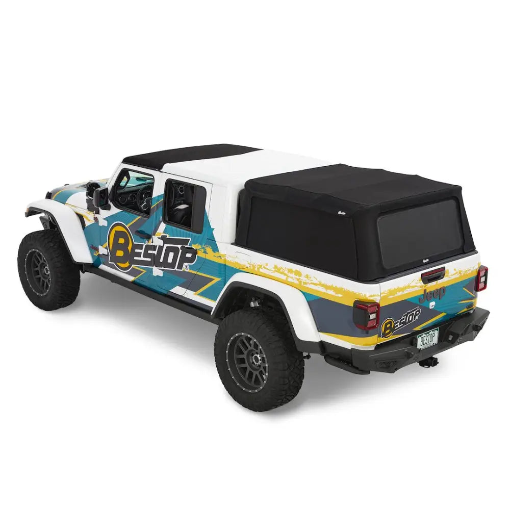 Bestop Fully Integrated Bow System Truck Cap 77326-17 - Black Supertop- Bed Top