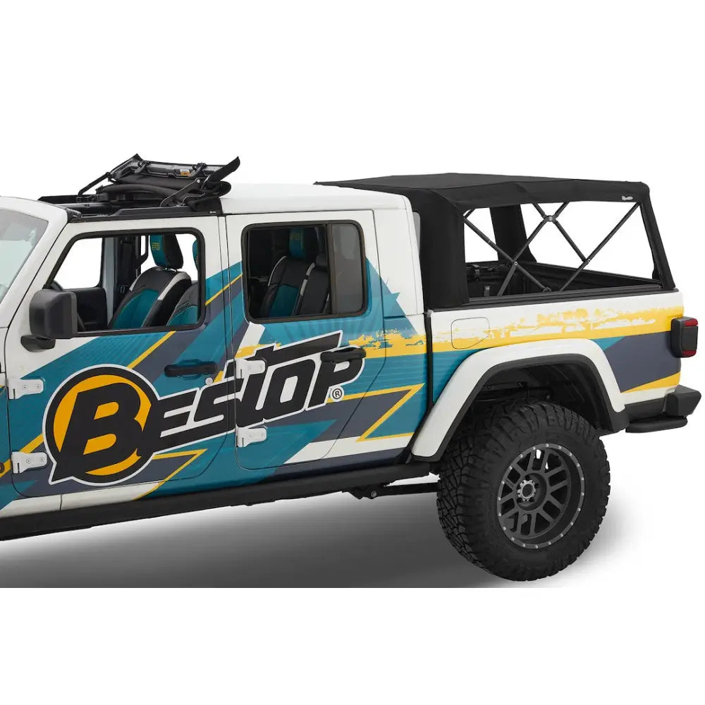 Bestop Fully Integrated Bow System Truck Cap 77326-17 - Black Supertop- Bed Top