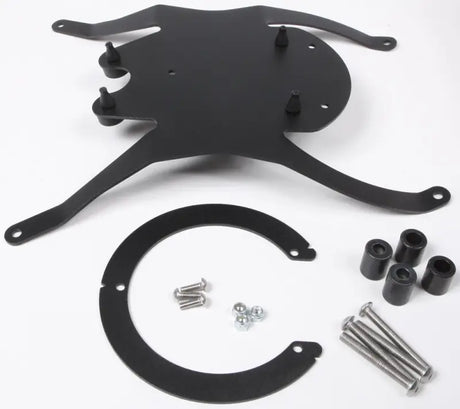 Black metal motorcycle luggage rack with mounting hardware for BF15 Tanklock Mount