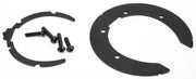 Black metal horseshoe-shaped mounting bracket with screws for Tanklock Bag mounting hardware