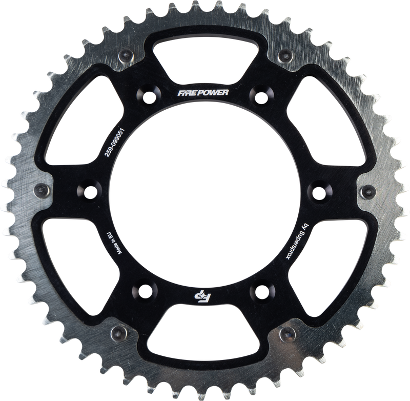 FPH-990-51-BLK Fire Power Rear Sprocket Hybrid 51T Blk/Sil