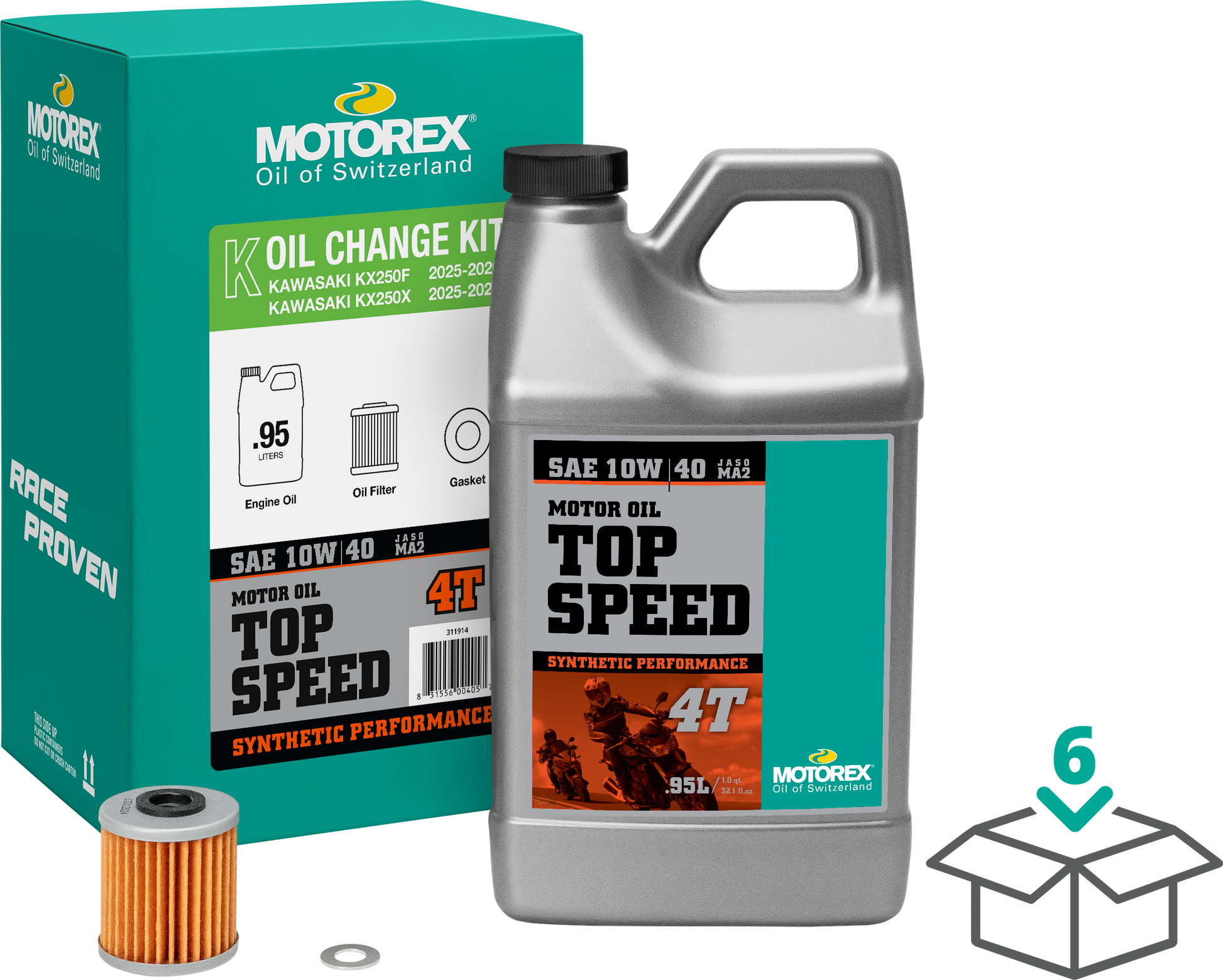 Motorex Motorex Top Speed Oil Change Kit Chemicals 311915 - 0.95L 10W40