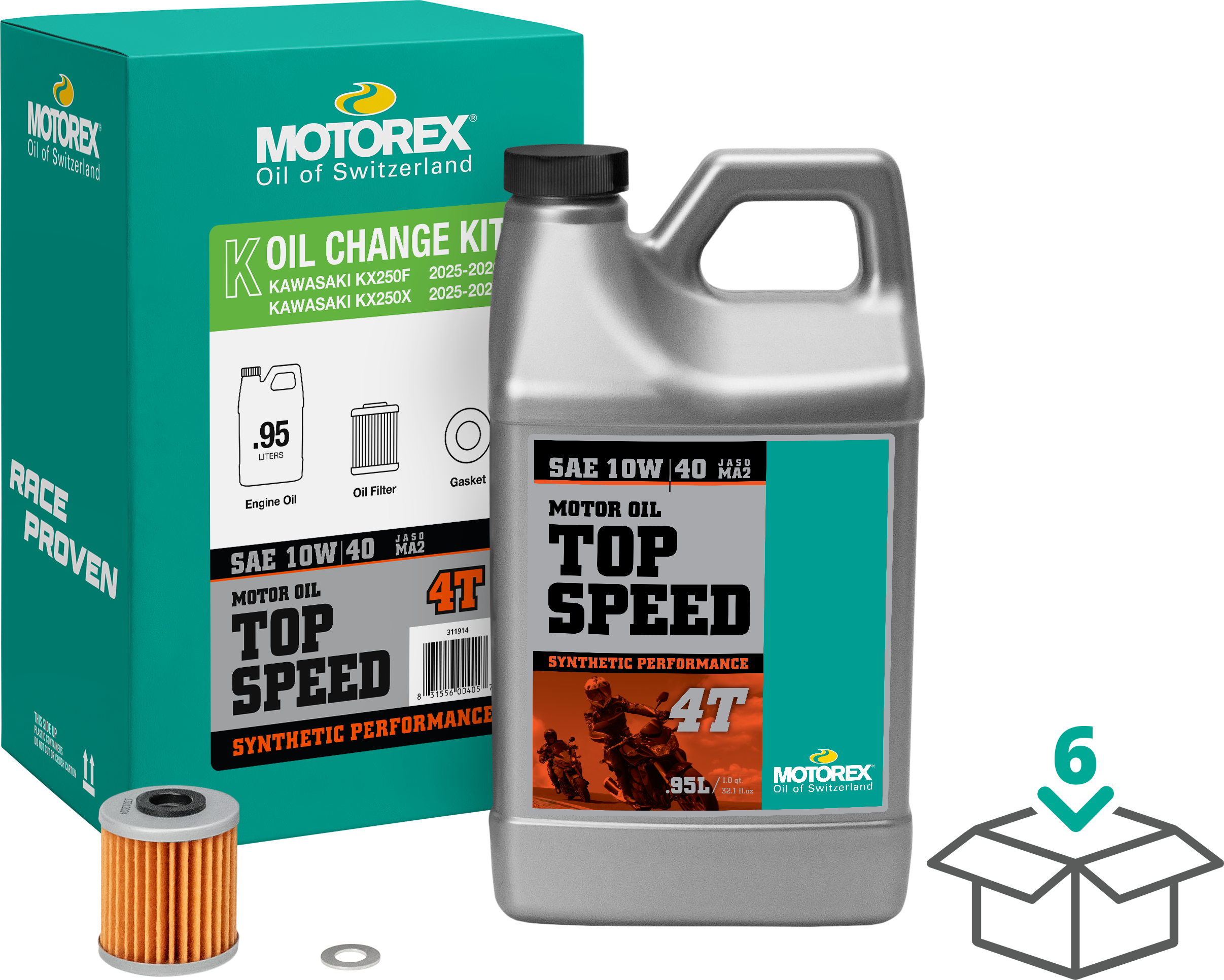 Motorex Motorex Top Speed Oil Change Kit Chemicals 311915 - 0.95L 10W40