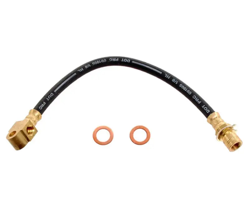 Black brake hose with brass fittings and copper washers for vehicle’s braking - BH36588 Raybestos Hardware-Hydraulics