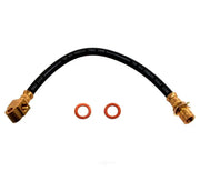 Black brake hose with brass fittings and copper washers for BH36588 Raybestos Hardware-Hydraulics vehicle’s braking system