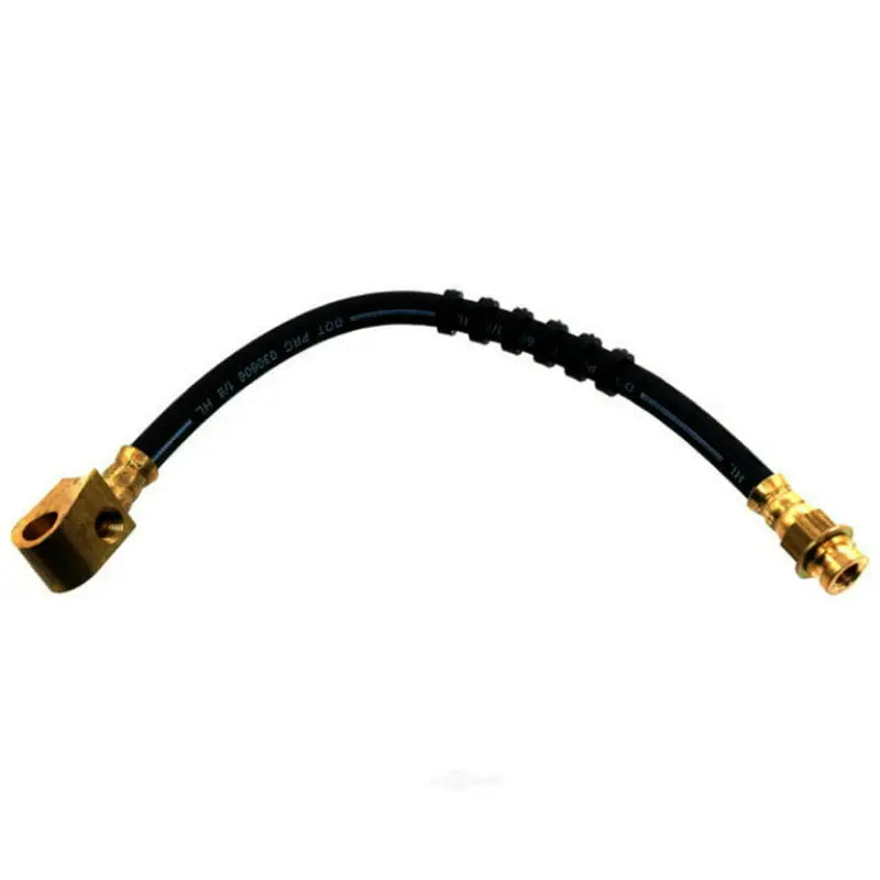 Black rubber Raybestos hydraulic brake hose with brass fittings for optimal stopping power