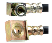 Two hydraulic brake hoses with square metal fittings for Raybestos Brake Hose BH380071