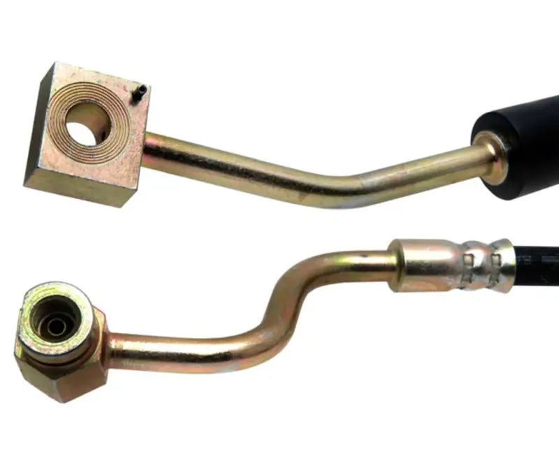 Two gold-colored BH38903 Raybestos Hydraulic Brake Hoses for raybestos hydraulic brake system