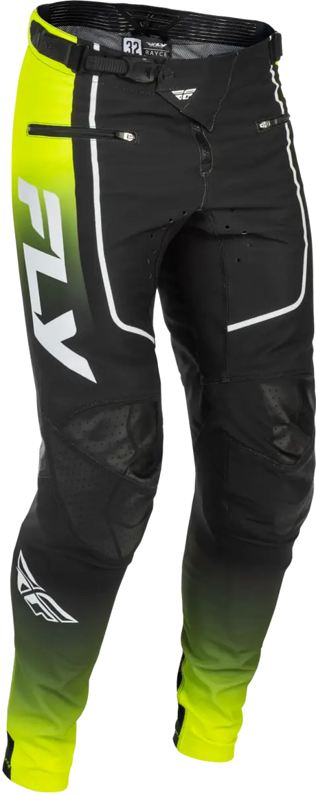 Rayce Bicycle Pants Lime/Black/White Sz 34 - FLY RACING