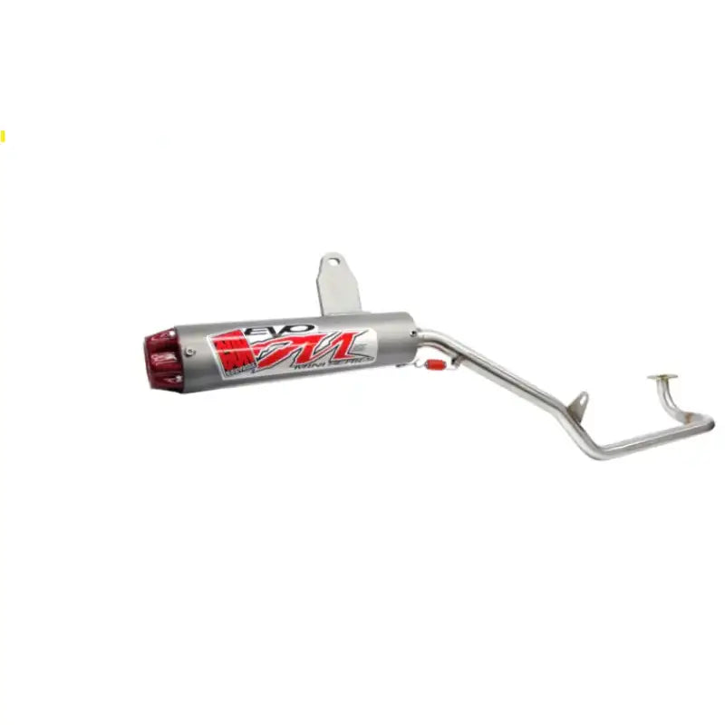 Silver and red Big Gun Evo M Series exhaust for Kawasaki KFX 90