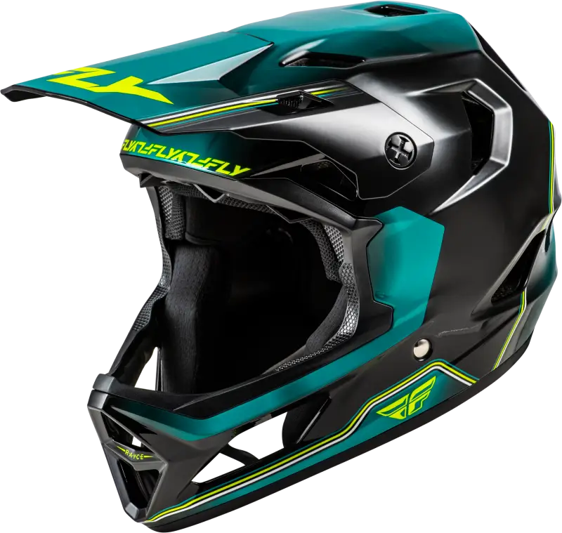 Rayce Repeat Bicycle Helmet Black/Teal/Hi Vis Lg - FLY RACING