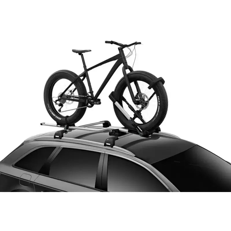 Bike Rack Roof Mount; Holds 1 Bike; Up To 44 Pound Weight Capacity; Fort Mount With Tire Clamp; Non-Foldable; Black