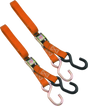 Orange Bikemaster 1in tiedown straps with hooks for secure bike transport