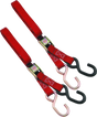 Red bikemaster 1in tiedown straps with hooks for secure bike transport