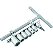 Bike Master 151547 BikeMaster 3/8in Drive T-handle Set (8mm/10mm/12mm/13mm/14mm/17mm/#2 Phillips) - 151547