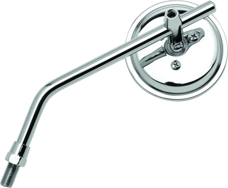 Chrome bike mirror showing BikeMaster 3in adjustable round mirror on a motorcycle