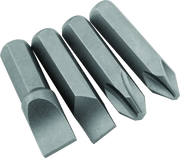 Assorted screwdriver bits for impact driver in BikeMaster 4-Pc replacement tips kit