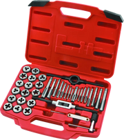 Red tap and die set in case for bike repairs - perfect die wrench set or wrench set