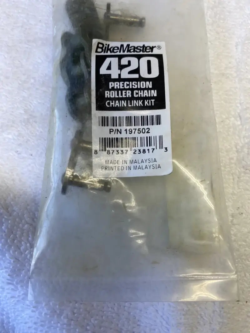 BikeMaster 420 chain link kit in packaging for easy repair and replacement