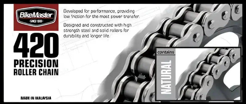 BikeMaster 420x86 chain showing precision roller chain for bikes and motorcycles