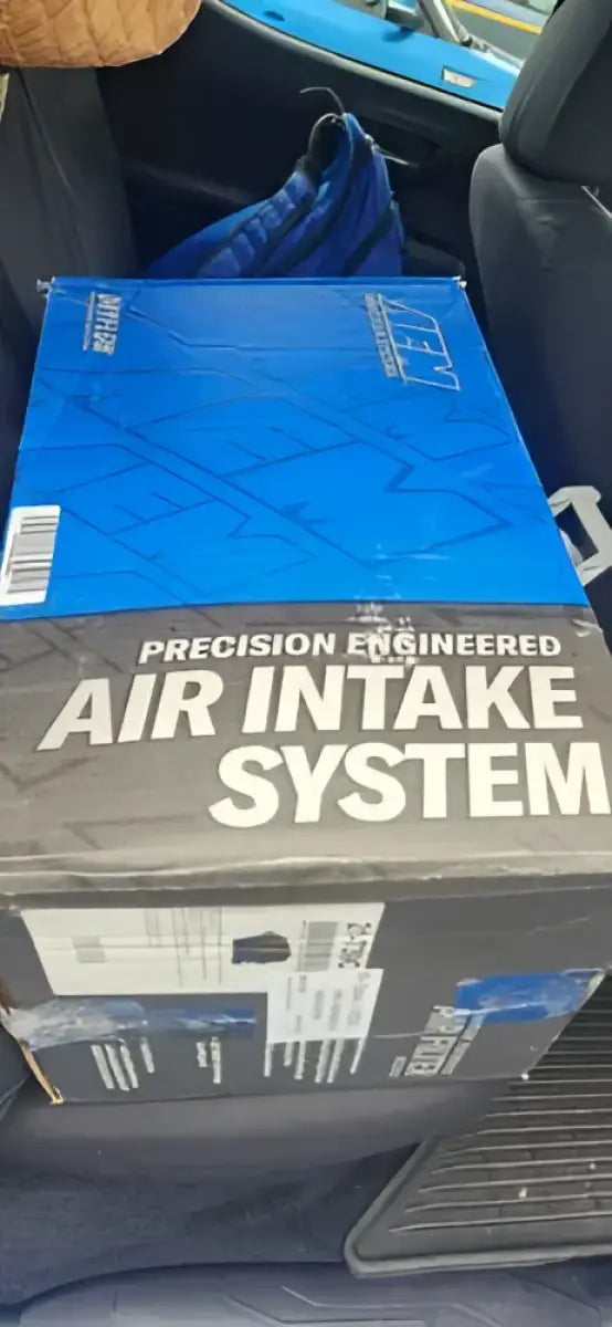 Blue and gray air intake system box for BikeMaster 428Hx126 Chain bike upgrade