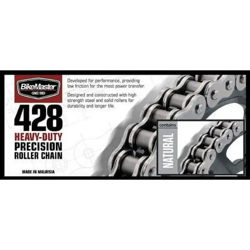 BikeMaster 428Hx128 chain, heavy-duty precision roller chain for bikes and motorcycles
