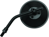 Black BikeMaster 4in adjustable round mirror for motorcycles, 10mm mount