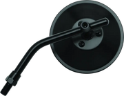Black round motorcycle mirror for BikeMaster 4in Adjustable Round Mirror 10mm